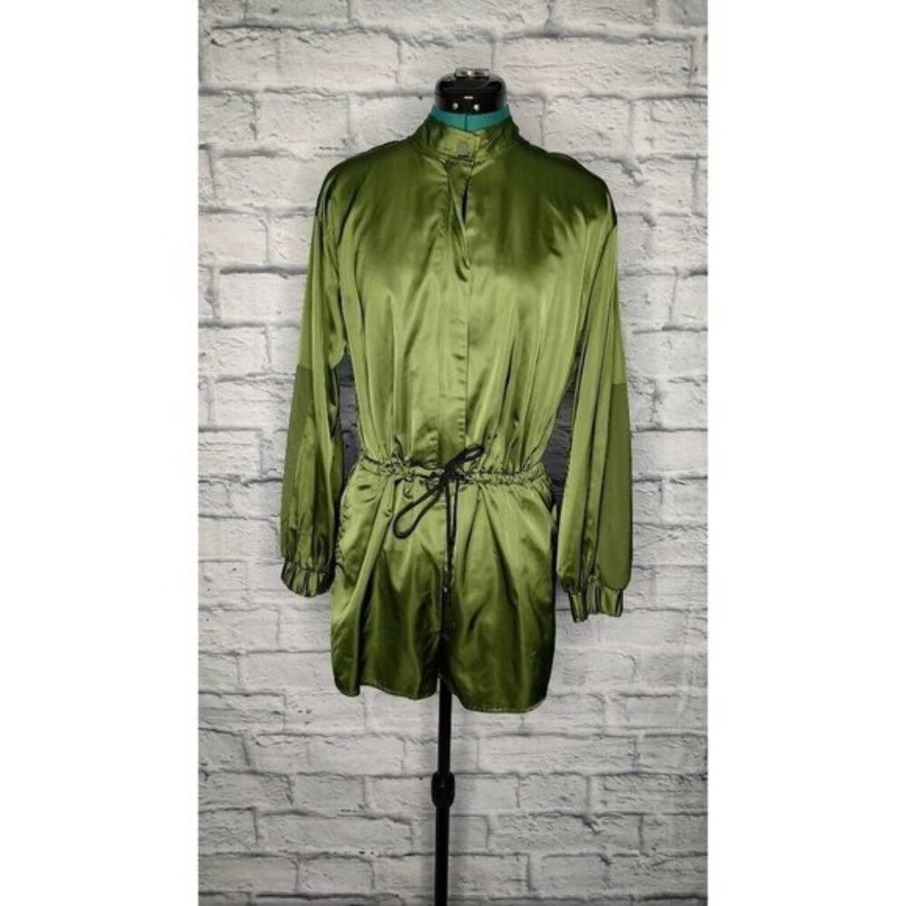 HUNTER For Target Women's Romper Playsuit Green Drawstring Band Collar Short M